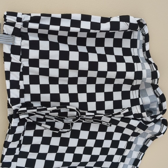 XL Shein Black And White Checkered Short Lounge Comfy Shorts - Picture 3 of 9